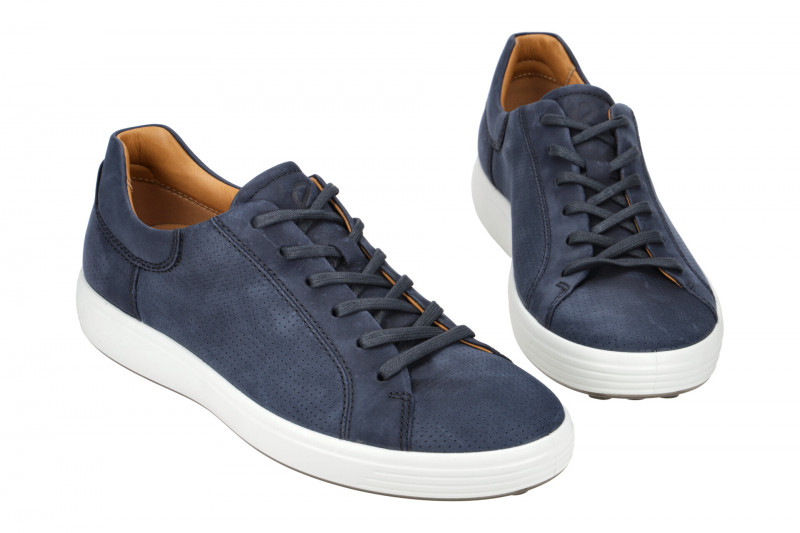 Ecco Soft 7 Schuhe Sneaker blau Nubuck 470264