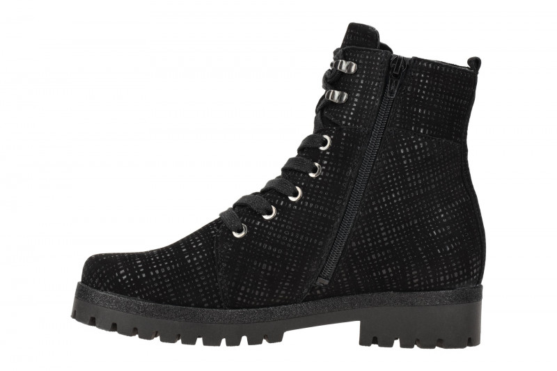 Waldläufer Hanako Stiefel schwarz Lackmuster 338813