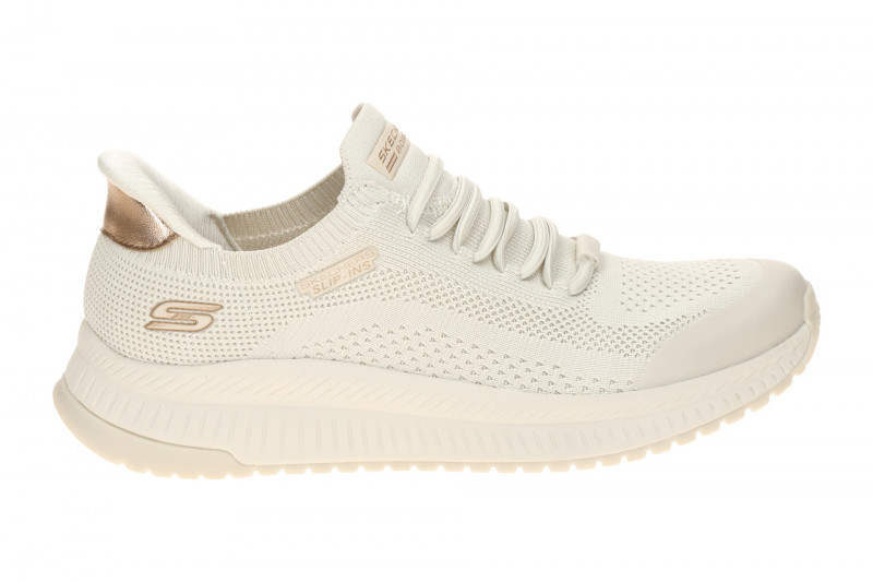 Skechers Bobs Squad 4 Sneakers Slipper weiß bronze SLIP-INS 117743
