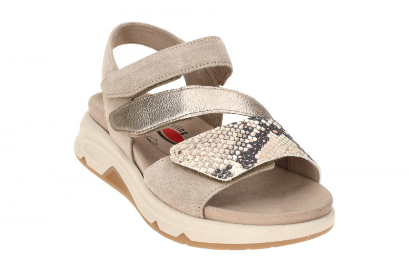 Gabor RollingSoft Sandale grau Snake metallic 66.882.63