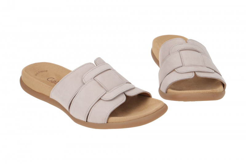 Gabor Pantolette grau leinen Nubuk 23.704.12