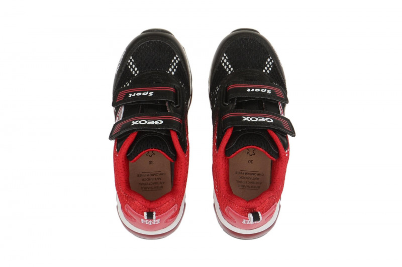 Geox Android Schuhe schwarz rot Blinker J6244C