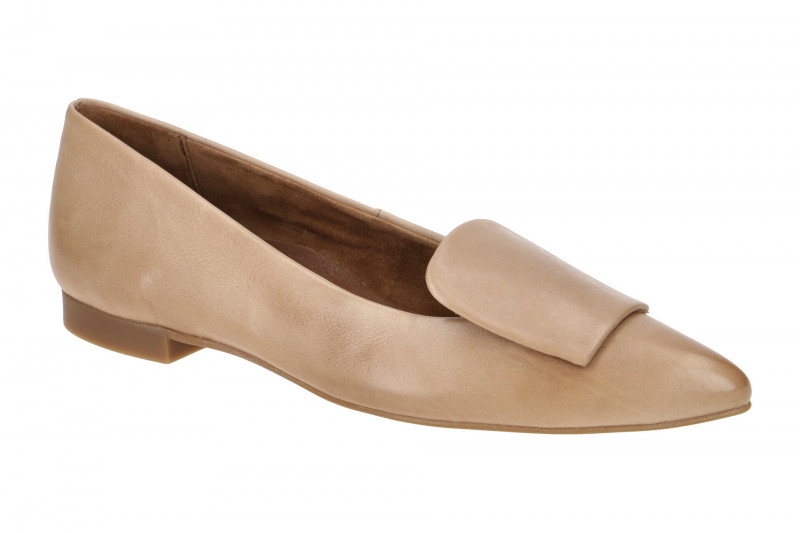 Paul Green Ballerinas braun Leder-Kappe 3792