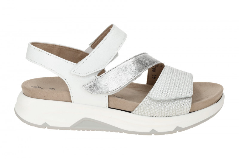 Gabor RollingSoft Sandale weiß silber metallic 86.882.51