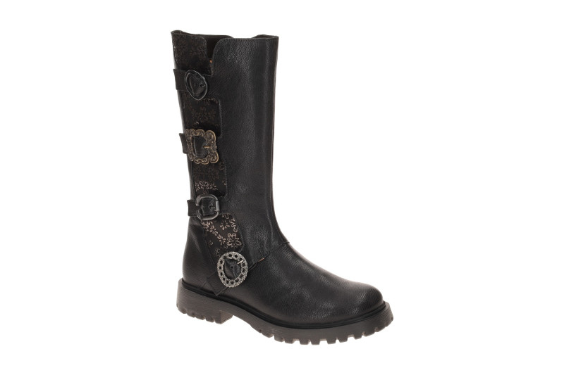 Think Trento Stiefel schwarz Effekt Schnallen 1433