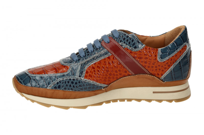 Galizio Torresi Schuhe Sneakers blau orange Kroko 417010
