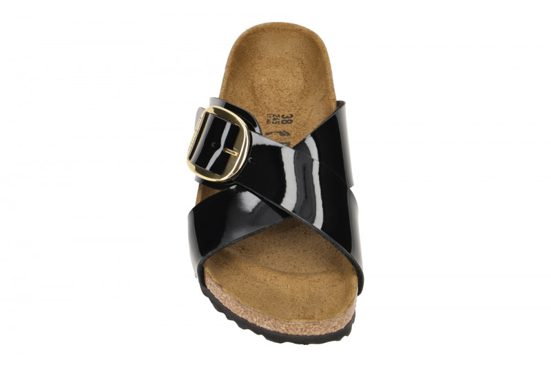 Birkenstock Siena Big Buckle Pantolette schwarz Lack 1021296