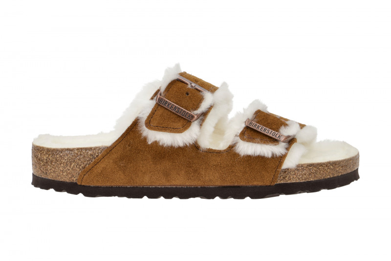 Birkenstock Arizona Shearling Pantolette braun Lammfell 1001128