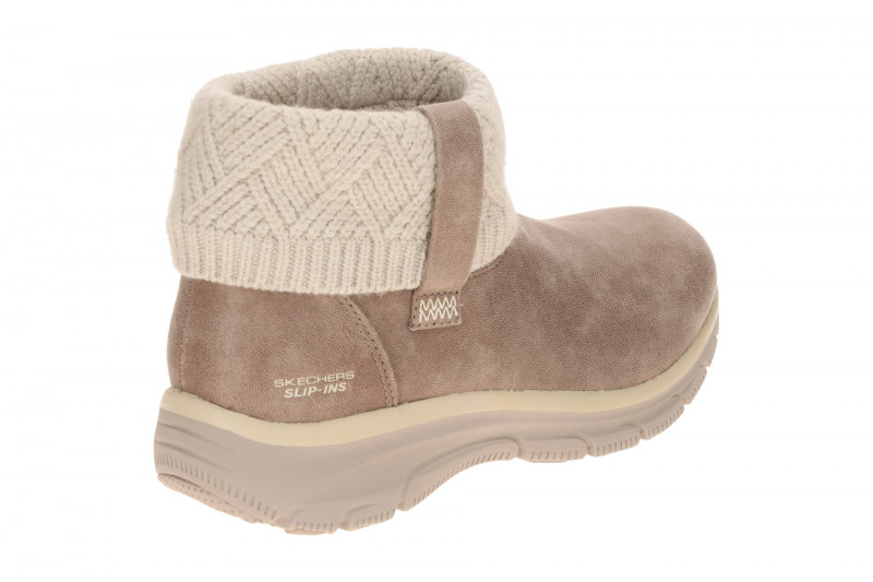Skechers Easy Going Stiefelette taupe braun Slip Ins Strick