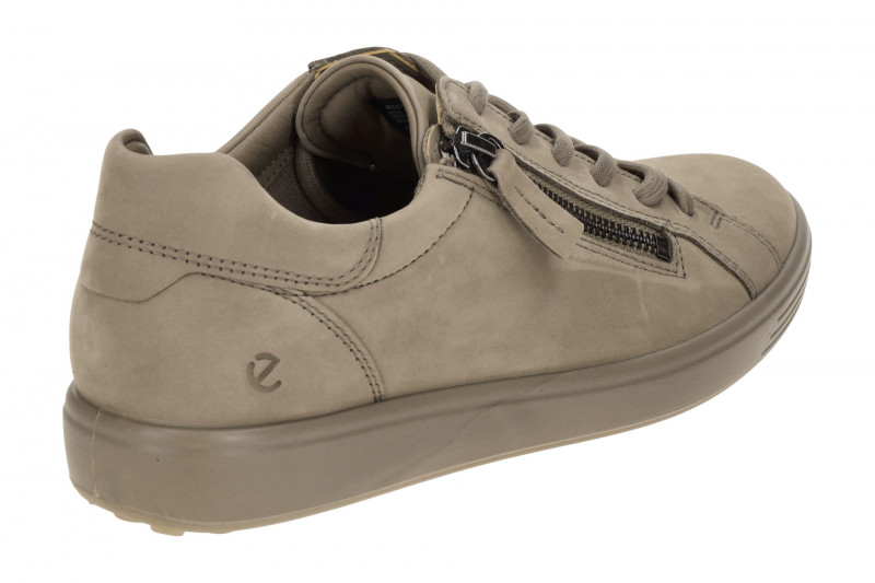 Ecco Soft 7 Schuhe taupe braun Zip Nubuck 490553