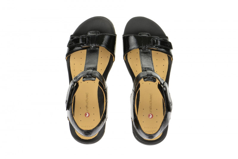 Clarks Un Voshell Sandale schwarz Lack