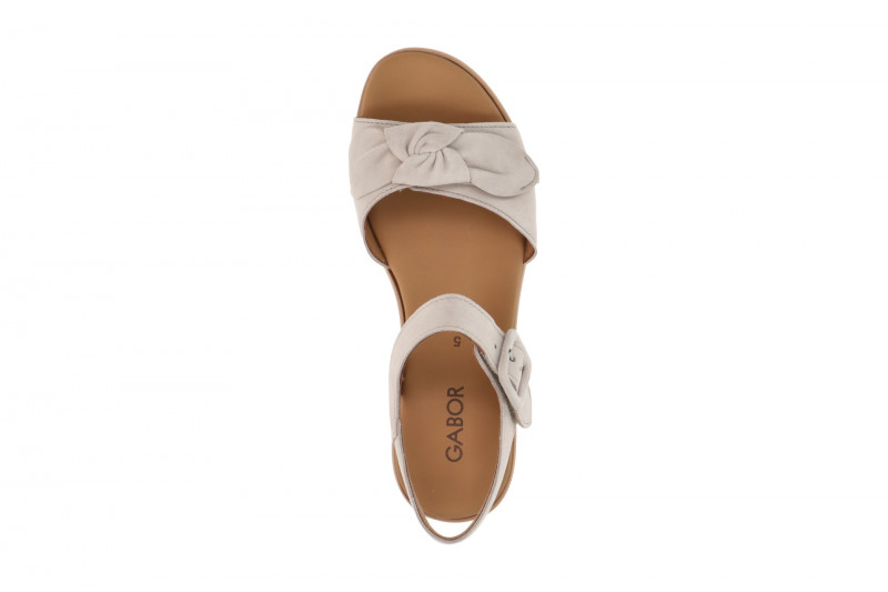 Gabor Plateau Sandalen grau Velour 84.553.12