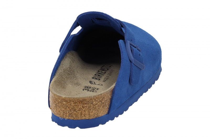 Birkenstock Boston Clogs Pantoletten ultra blau Velour Normal-Weit 1022556