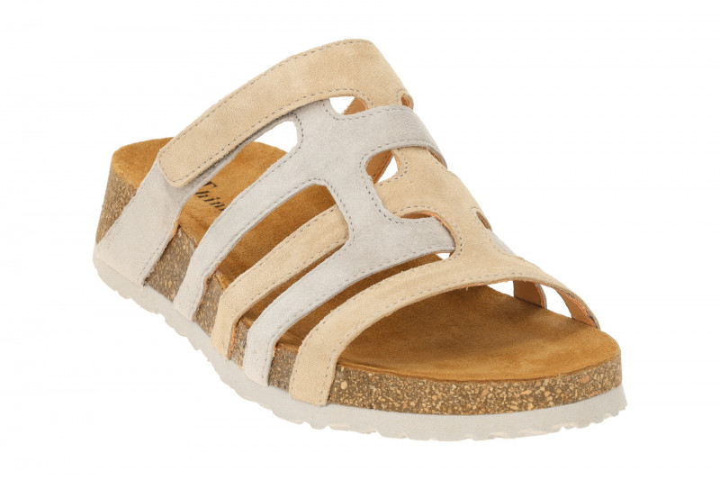 Think Koak Pantolette beige grau