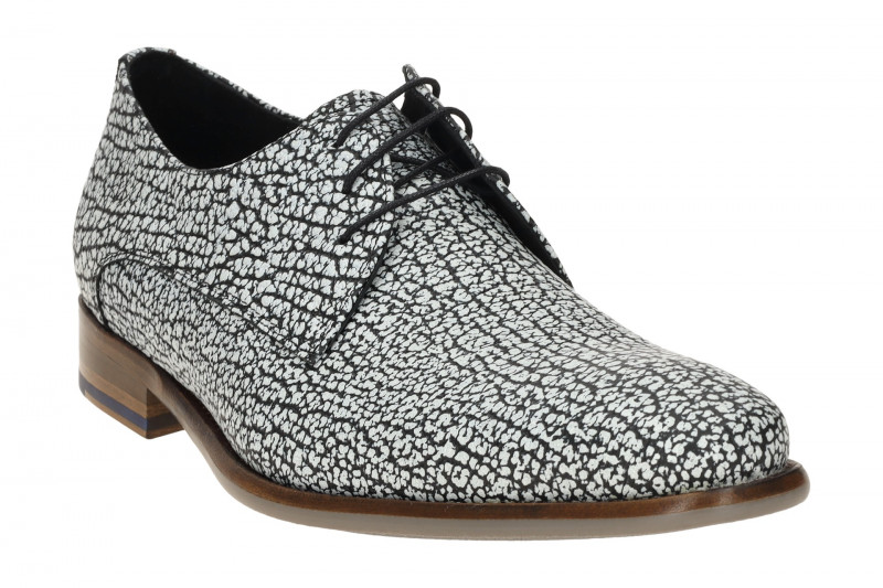 Floris van Bommel De Stijler Schuhe weiß schwarz strukturiert H-Weite 30262