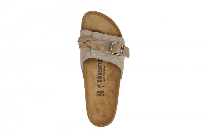 Birkenstock Oita Braided Pantolette grau braun taupe SCHMAL 1026730