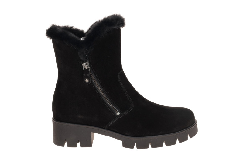 Gabor Stiefelette schwarz Fellkragen 8018.04.001