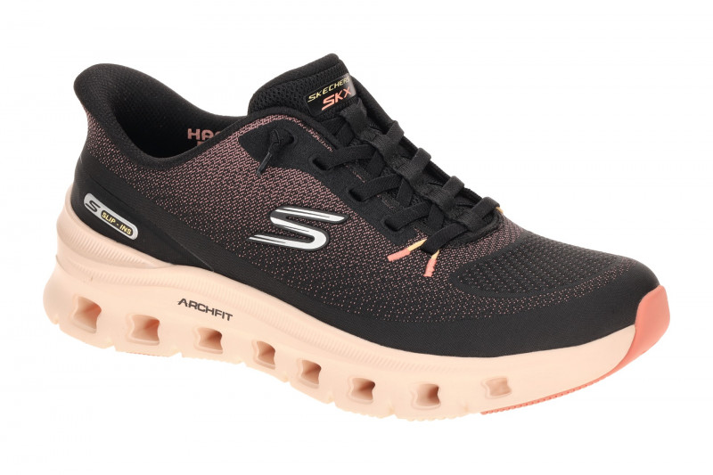 Skechers Arch Fit Damen Sneakers Schuhe schwarz rose GLIDE STEP 150730