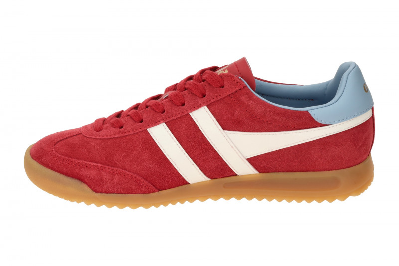 Gola Torpedo Damen Sneakers Schuhe rot weiß Velour CLB761