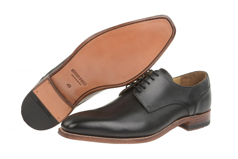 Gordon & Bros Milan Schuhe schwarz perforiert 4374-G