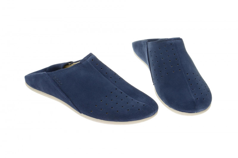 Ecco Easy M Schuhe blau Slipper Pantolette 2in1