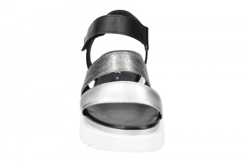 Gabor Plateau Sandale silber schwarz 24.610.61