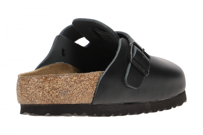 Birkenstock Boston Pantolette schwarz Glattleder Normal-Weit 60191
