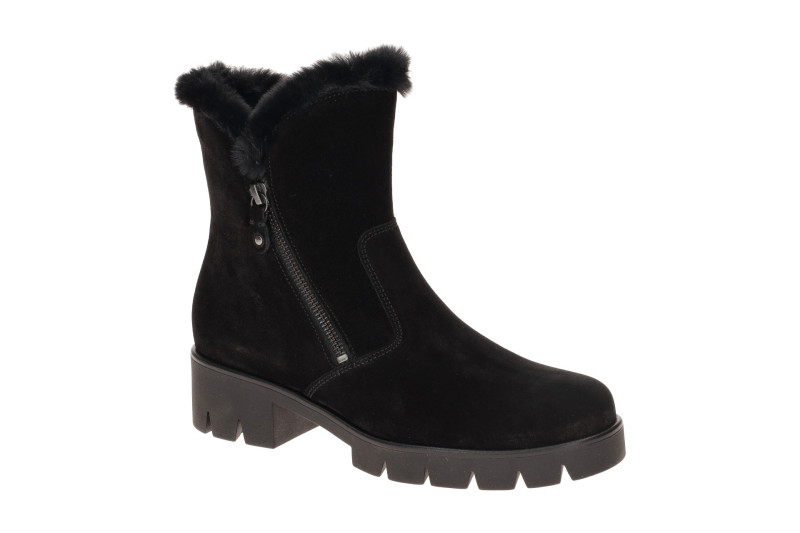Gabor Stiefelette schwarz Fellkragen 8018.04.001