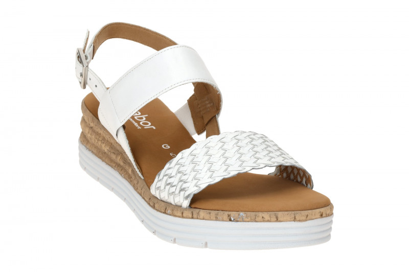 Gabor Keil Sandale weiß silber Flecht 62.705.51