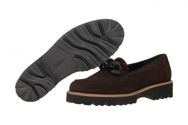 Gabor Fashion Schuhe Slipper braun Velour 75.240.38