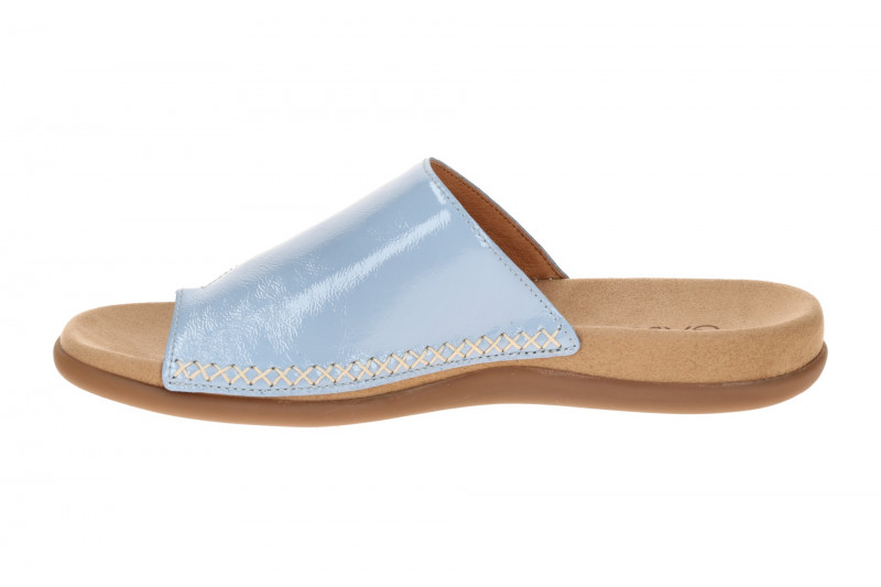 Gabor Zehentrenner Pantolette sky hellblau Lack 83.700.96
