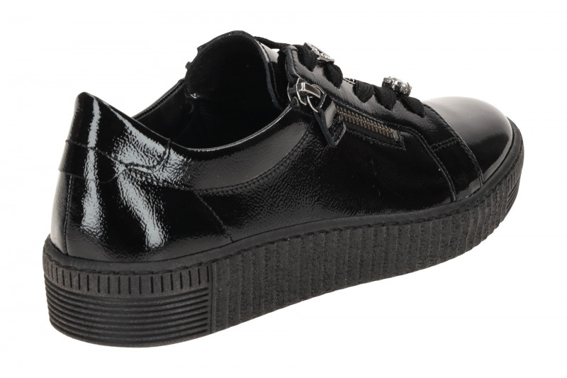 Gabor Schuhe Sneaker schwarz Lack Schmuck 73.339.97