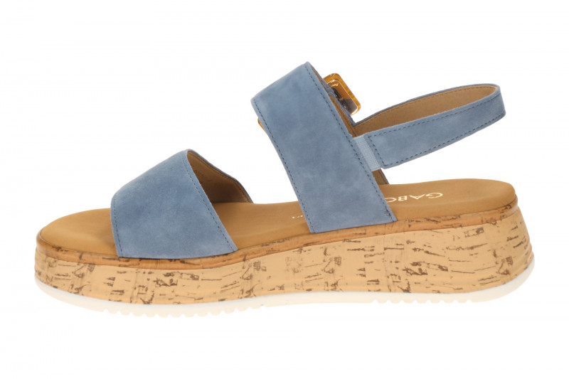 Gabor Plateau Sandale heaven blau Velour 82.744.26