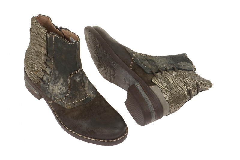 Charme Stiefelette braun kombi Wildleder 0840