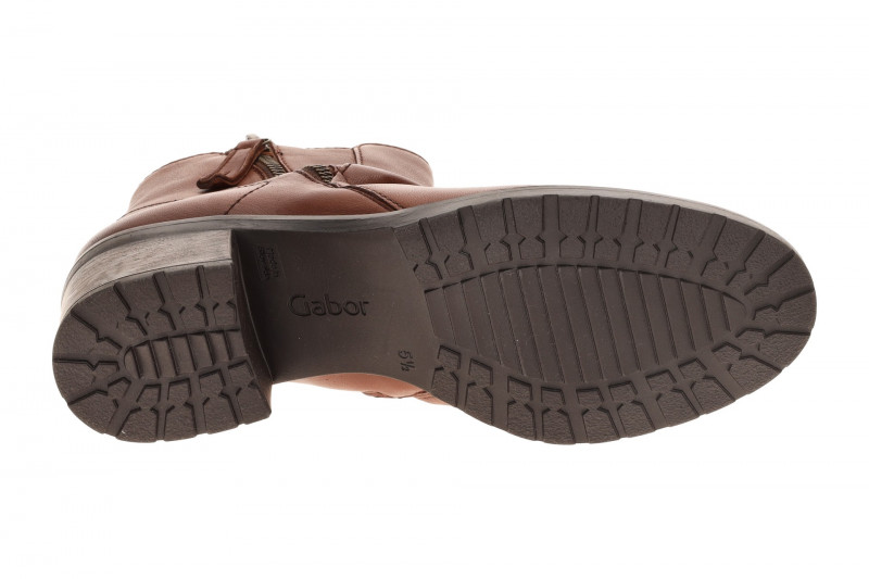 Gabor Stiefelette braun Leder gerafft G-Weite 72.811.65
