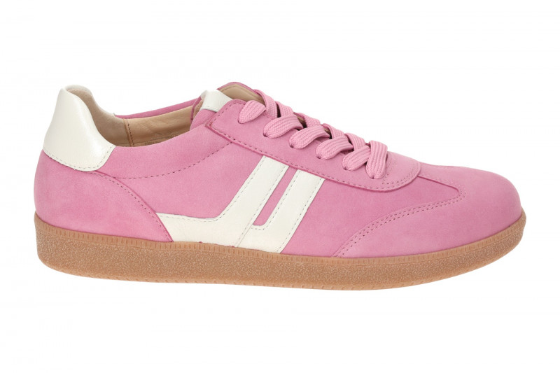 Gabor Schuhe Retro-Sneakers rosa weiß Velour 63.300.33