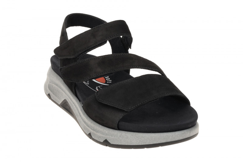 Gabor RollingSoft Sandale schwarz Nubuck 46.882.47