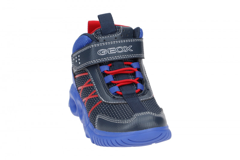 Geox Wroom Kinder Schuhe blau rot Blinker J26GAA