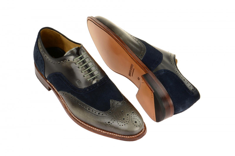 Gordon & Bros Schuhe Fabien grau blau Rahmengenäht 3859-D