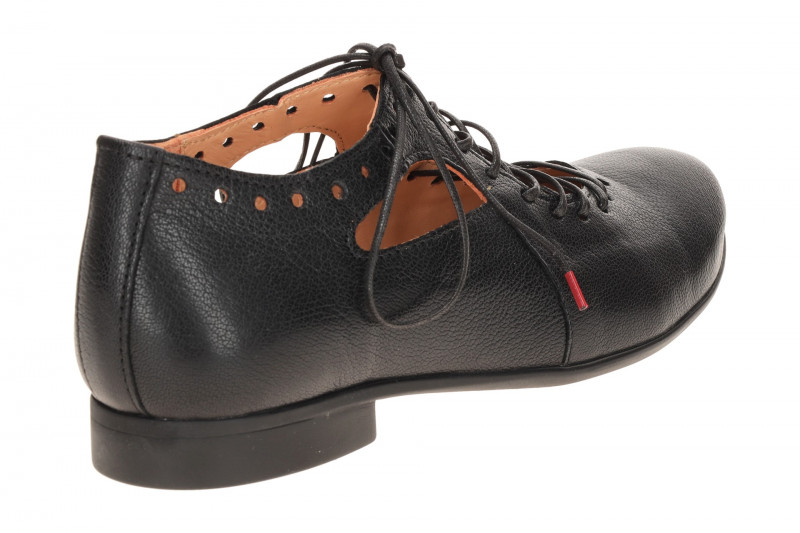 Think Guad Schuhe schwarz gelocht Glattleder 565