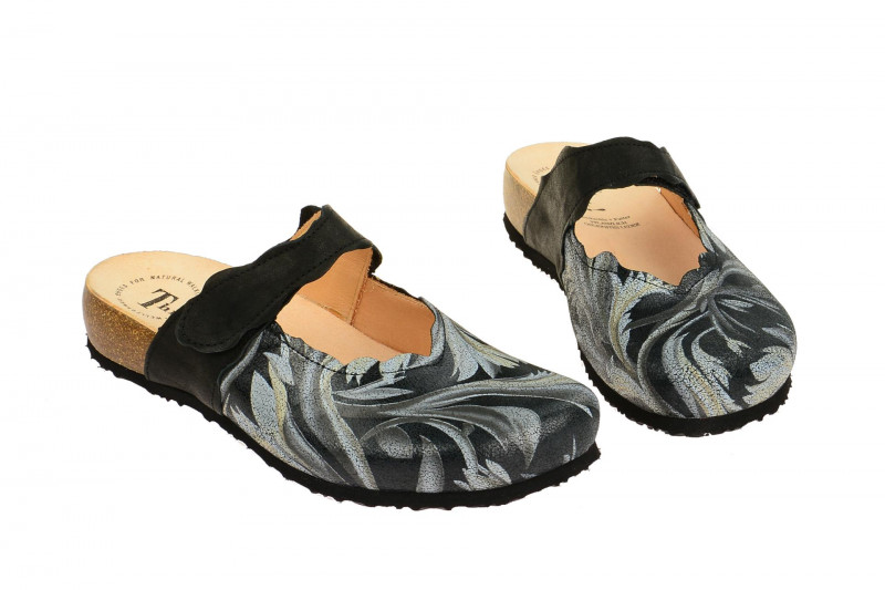 Think Julia Clogs schwarz grau Pantoletten