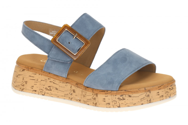 Gabor Plateau Sandale heaven blau Velour 82.744.26