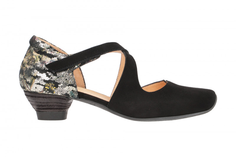 Think Aida Riemchen Pumps schwarz gold