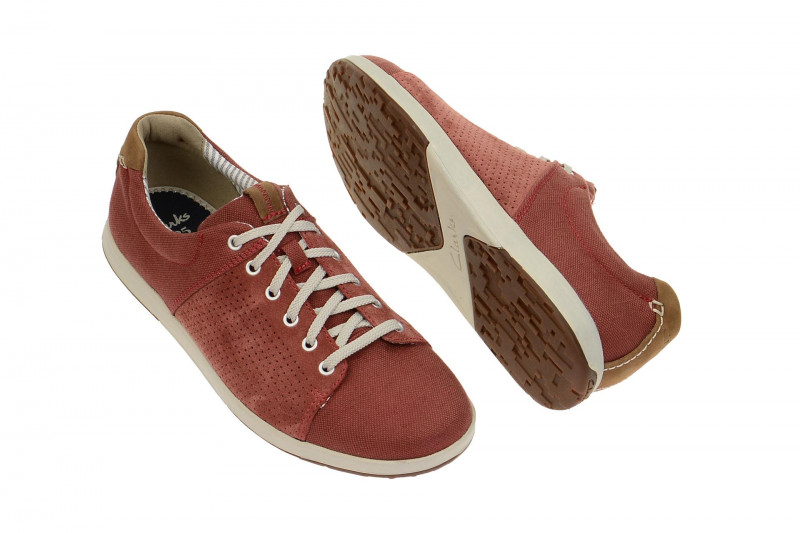 Clarks Norwin Schuhe rot canvas
