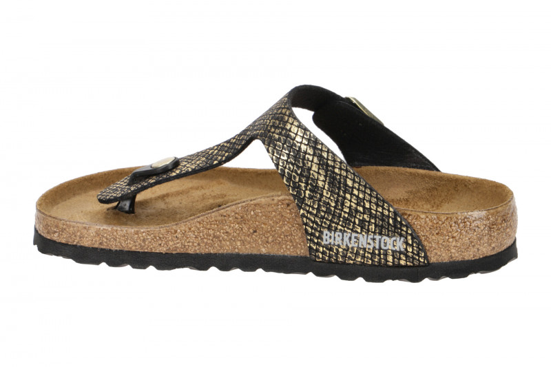 Birkenstock Gizeh BS Pantolette schwarz gold-python Normal-Weit 1018464