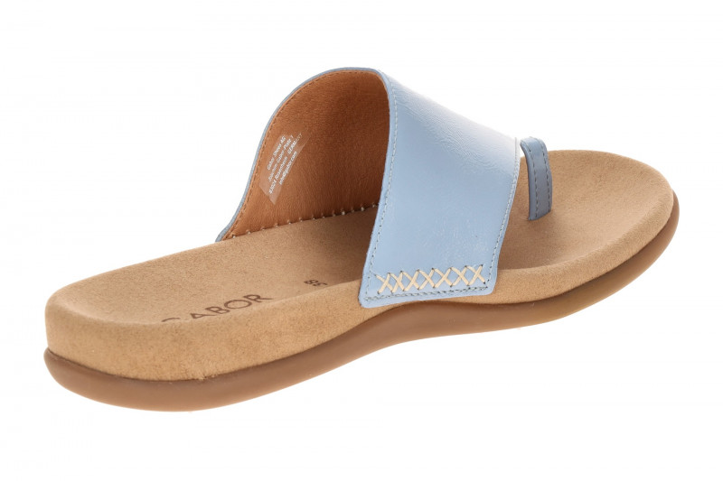 Gabor Zehentrenner Pantolette sky hellblau Lack 83.700.96