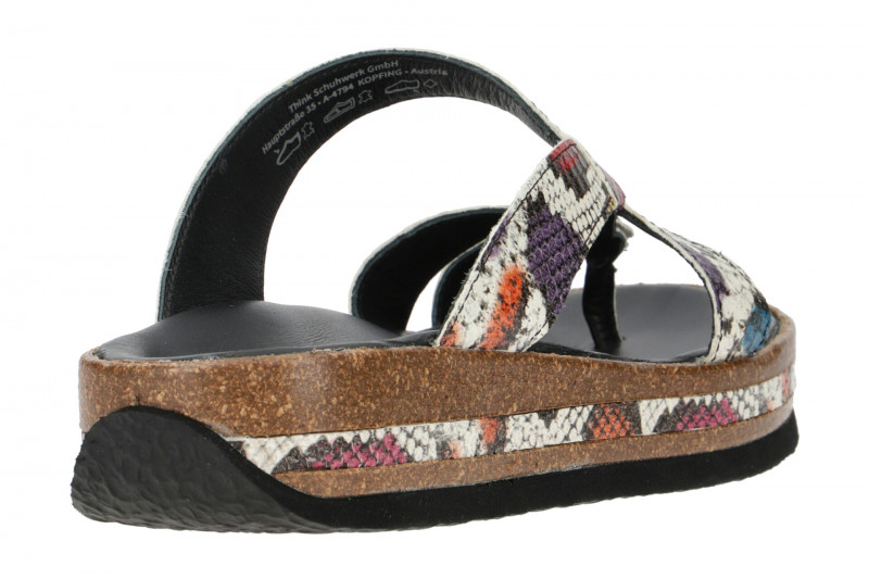 Think Zega Pantolette bunt Zehentrenner