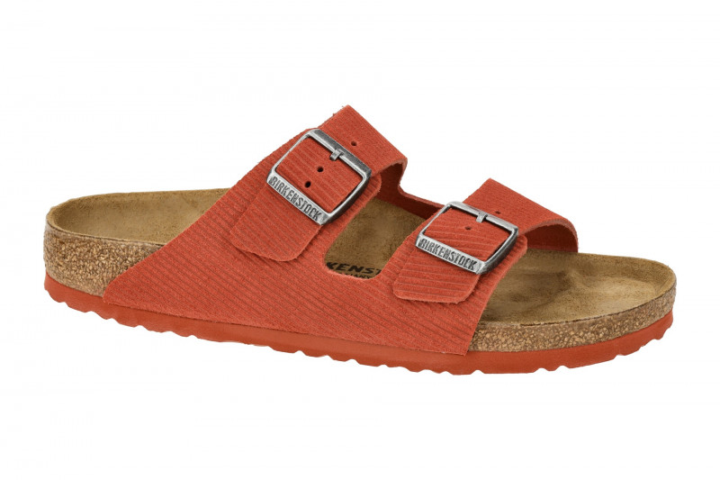 Birkenstock Arizona BS Pantolette rot Velour Schmal-Weit 1026102