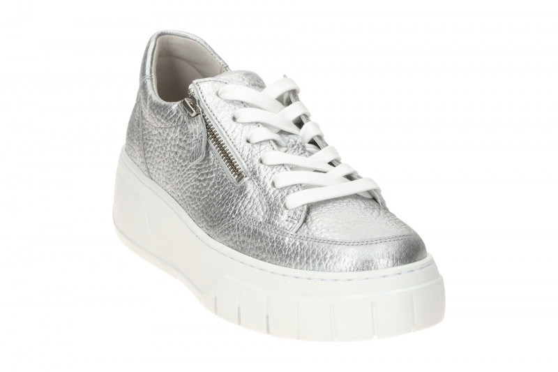 Gabor Schuhe Plateau Sneakers silber metallic 63.220.61