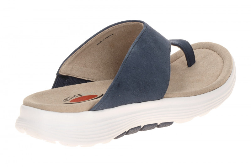 Gabor RollingSoft Pantolette blau marine Velour 86.812.46
